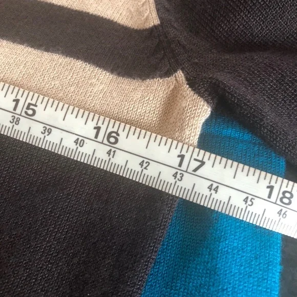 Allison Brittney Brown Tan Teal Sweater Dress Large - Picture 7 of 8